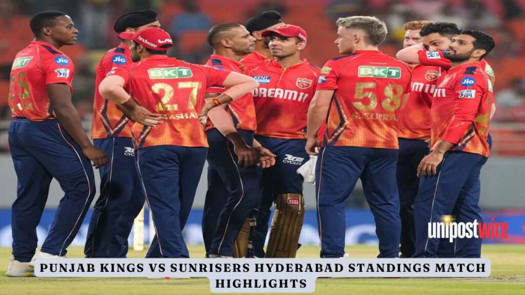 Punjab Kings vs Sunrisers Hyderabad Standings Match Highlights 