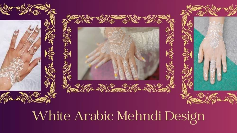 White Arabic Mehndi Design